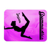 Meisjes Gymnastiek Paars Swirl Persoonlijk Magneet (Horizontaal)