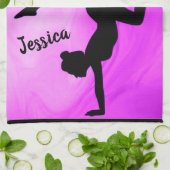 Meisjes Gymnastiek Paars Swirl Persoonlijk Theedoek (Gevouwen)