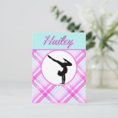 Meisjes Gymnastiek Pastel Pinks en Teals Briefkaart (Staand voorkant)