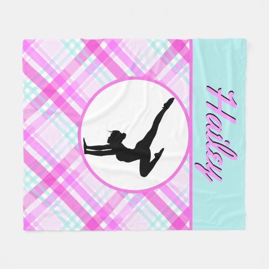 Meisjes Gymnastiek Pastel Pinks en Teals Fleece Deken (Voorkant (Horizontaal))