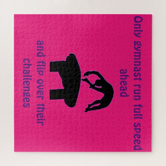 Meisjes Gymnastiek Quote Vault Roze / Paarse Puzze Legpuzzel (Horizontaal)