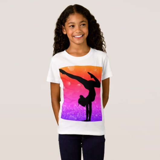 Meisjes Gymnastiek Rainbow Gymnast T-shirt (Voorkant volledig)
