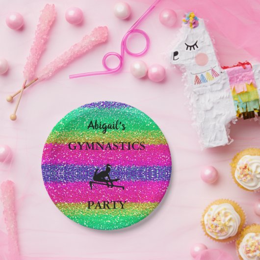 Meisjes Gymnastiek Rainbow Sparkle Verjaardag Bord (Feest)