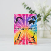 Meisjes Gymnastiek Rainbow Stropdas-Dye Briefkaart (Staand voorkant)