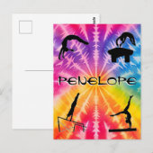 Meisjes Gymnastiek Rainbow Stropdas-Dye Briefkaart (Voorkant / Achterkant)