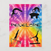 Meisjes Gymnastiek Rainbow Stropdas-Dye Briefkaart (Voorkant)