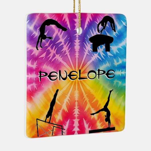 Meisjes Gymnastiek Rainbow Stropdas-Dye Keramisch Ornament (Rechts)