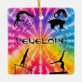 Meisjes Gymnastiek Rainbow Stropdas-Dye Keramisch Ornament