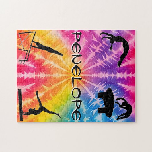 Meisjes Gymnastiek Rainbow Stropdas-Dye Legpuzzel (Horizontaal)