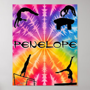 Meisjes Gymnastiek Rainbow Stropdas-Dye Poster