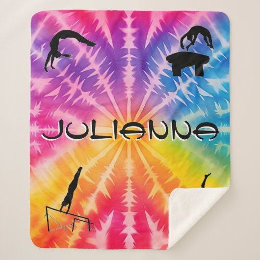 Meisjes Gymnastiek Rainbow Stropdas-Dye Sherpa Deken (Voorkant)