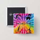 Meisjes Gymnastiek Rainbow Stropdas-Dye Vierkante Button 5,1 Cm (Voorkant /achterkant)