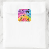 Meisjes Gymnastiek Rainbow Stropdas-Dye Vierkante Sticker (Tas)