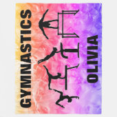 Meisjes Gymnastiek Rainbow Swirls Fleece Blanket (Voorkant)