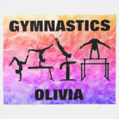 Meisjes Gymnastiek Rainbow Swirls Fleece Blanket (Voorkant (Horizontaal))
