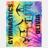 Meisjes Gymnastiek Rainbow Swirls Fleece Blanket Deken (Voorkant)