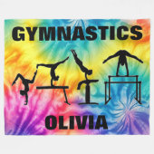 Meisjes Gymnastiek Rainbow Swirls Fleece Blanket Deken (Voorkant (Horizontaal))