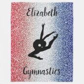 Meisjes Gymnastiek Rood, Wit en Blauw Gepersonalis Fleece Deken (Voorkant)