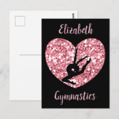 Meisjes Gymnastiek Roos Goud Gepersonaliseerd Briefkaart (Voorkant / Achterkant)