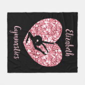 Meisjes Gymnastiek Roos Goud Gepersonaliseerd Fleece Deken (Voorkant (Horizontaal))