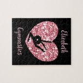 Meisjes Gymnastiek Roos Goud Gepersonaliseerd Legpuzzel (Horizontaal)