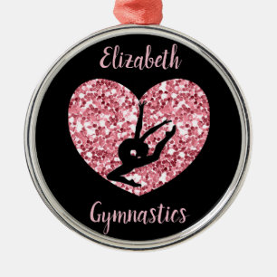 Meisjes Gymnastiek Roos Goud Gepersonaliseerd Metalen Ornament