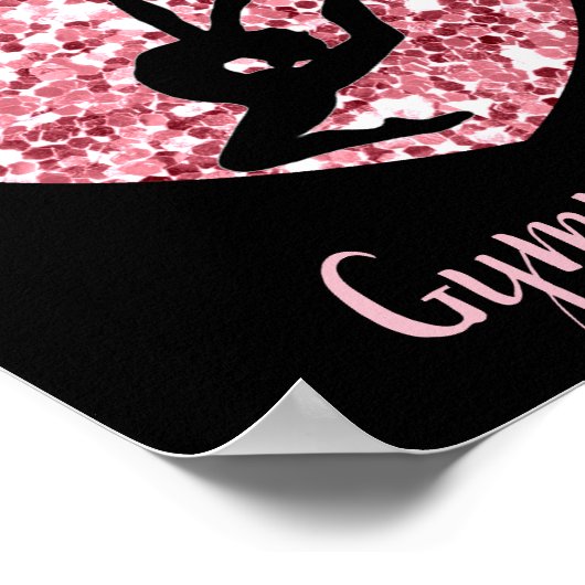 Meisjes Gymnastiek Roos Goud Gepersonaliseerd Poster (Hoek)