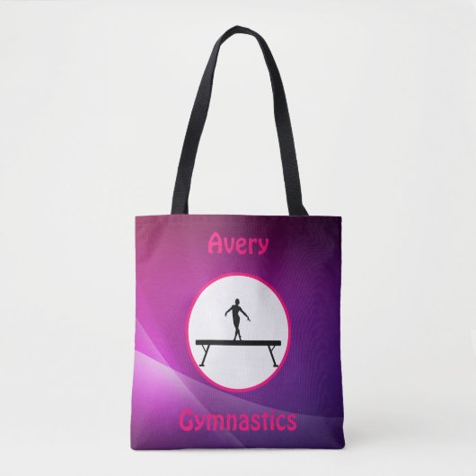 Meisjes Gymnastiek Roze en Paars Balans Tote Bag (Voorkant)