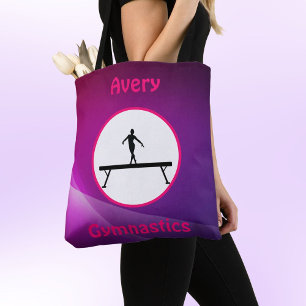 Meisjes Gymnastiek Roze en Paars Balans Tote Bag