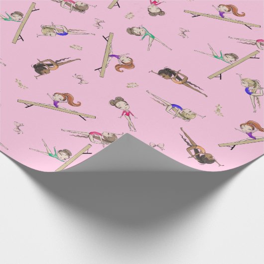 Meisjes Gymnastiek Roze Paarse Regenboog Patroon W Cadeaupapier (Hoek)