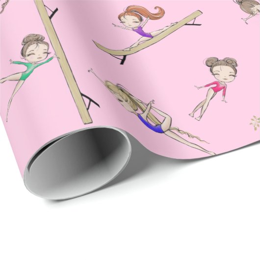 Meisjes Gymnastiek Roze Paarse Regenboog Patroon W Cadeaupapier (Rol Hoek)