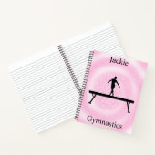 Meisjes Gymnastiek Roze Sparkle Swirl Notitieboek (Binnen)