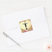 Meisjes Gymnastiek Rustic Glam Sparkle Vierkante Sticker (Envelop)