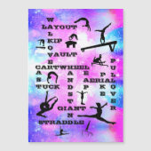 Meisjes Gymnastiek Skills Crossword Magnetische Ka (Voorkant)