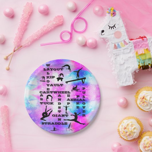 Meisjes Gymnastiek Skills Kruiswoorden (8) Papiere Papieren Bordje (Feest)