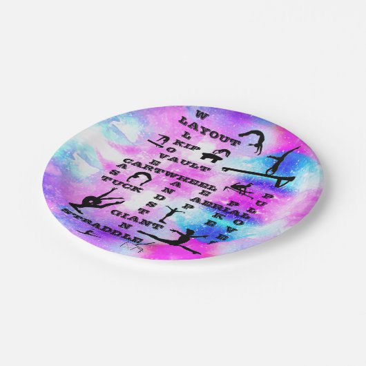 Meisjes Gymnastiek Skills Kruiswoorden (8) Papiere Papieren Bordje (Gekanteld)