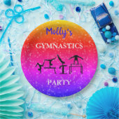 Meisjes gymnastiek Sparkle Birthday Party Custom Papieren Bordje (Feest)