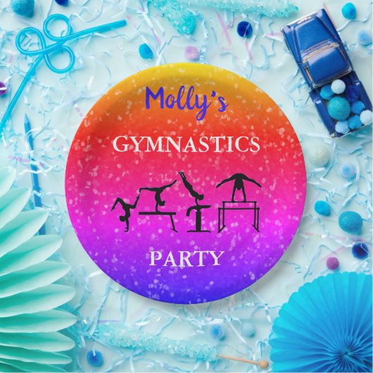 Meisjes gymnastiek Sparkle Birthday Party Custom Papieren Bordje (Feest)