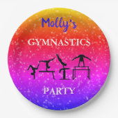 Meisjes gymnastiek Sparkle Birthday Party Custom Papieren Bordje (Voorkant)