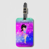 Meisjes Gymnastiek Sparkle Gymnast in Leotard Bagagelabel (Voorkant (verticaal))
