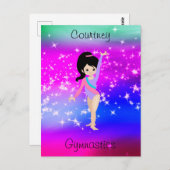 Meisjes Gymnastiek Sparkle Gymnast in Leotard Briefkaart (Voorkant / Achterkant)
