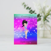 Meisjes Gymnastiek Sparkle Gymnast in Leotard Briefkaart (Staand voorkant)