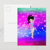 Meisjes Gymnastiek Sparkle Gymnast in Leotard Briefkaart (Voorkant / Achterkant)