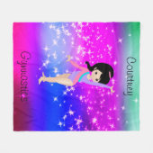 Meisjes Gymnastiek Sparkle Gymnast in Leotard Fleece Deken (Voorkant (Horizontaal))