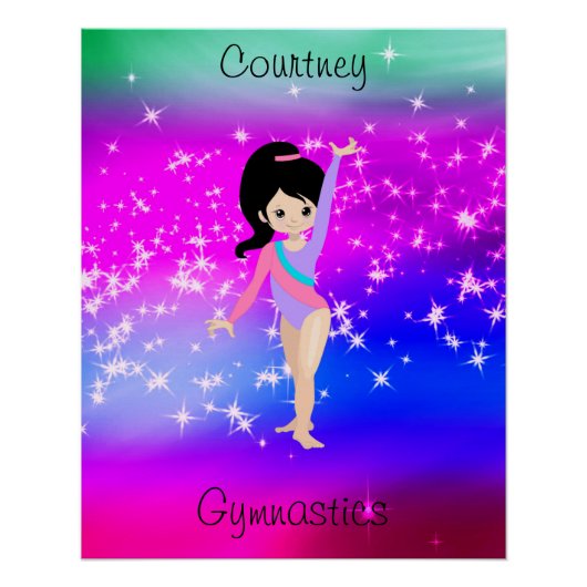 Meisjes Gymnastiek Sparkle Gymnast in Leotard Perfect Poster (Voorkant)