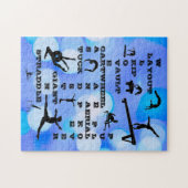Meisjes Gymnastiek Vaardigheden Crosswords Blue Legpuzzel (Horizontaal)