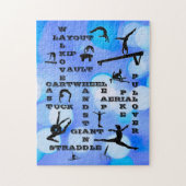 Meisjes Gymnastiek Vaardigheden Crosswords Blue Legpuzzel (Verticaal)