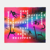 Meisjes Gymnastiek Vaardigheden Crosswords Colorfu Fleece Deken (Voorkant (Horizontaal))