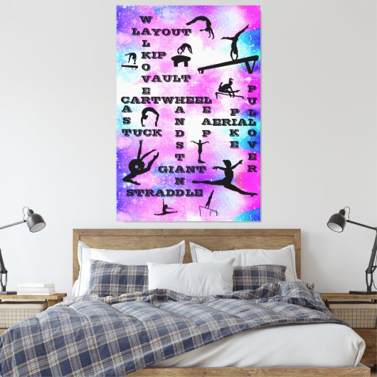 Meisjes gymnastiek Vaardigheden groot canvas art 4 (Insitu (Slaapkamer))
