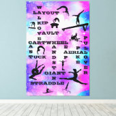 Meisjes gymnastiek Vaardigheden groot canvas art 4 (Insitu (Houten vloer))